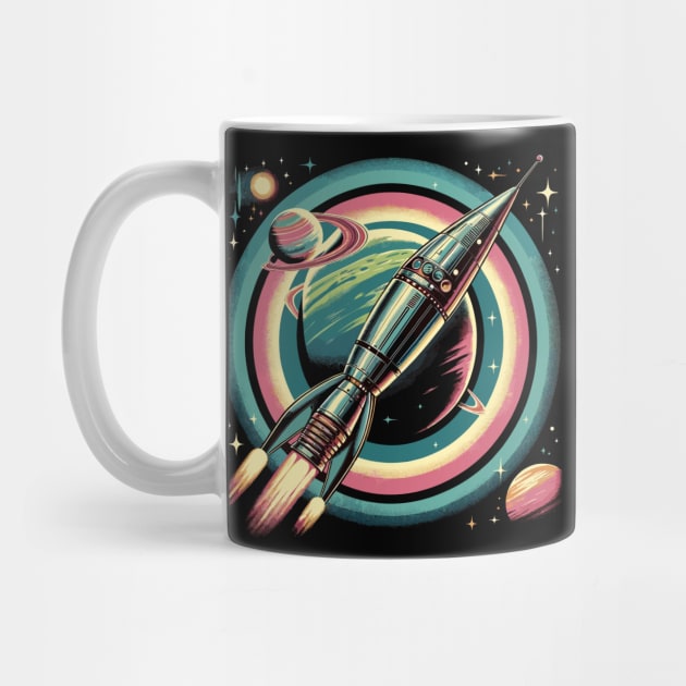 Galactic Space Travel Voyage: Retro Rocket's Stellar Journey by Graphic Wonders Emporium